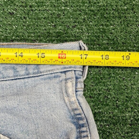 Men's Y2K Light Wash Jean Shorts Size 34" Distressed - Picture 4 of 6